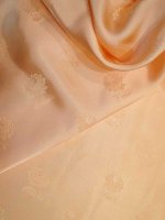 Rosenjacquard Duchesse Viskose Satin Futterstoff in Peachrosa