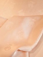Rosenjacquard Duchesse Viskose Satin Futterstoff in Peachrosa