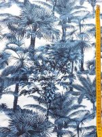 Baumwolljersey Palmengarten Elastikjersey Print in Blautönen