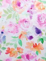 Baumwolljersey Blütenaquarell floraler Print in...