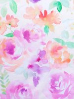 Baumwolljersey Blütenaquarell floraler Print in Pastelltönen