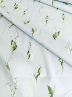 Baumwollbatist -Maiglöckchen Bleu- Designerstoff...