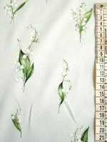 Baumwollbatist -Maiglöckchen Bleu- Designerstoff Batist mit Elasthan