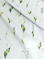 Baumwollbatist -Maiglöckchen Bleu- Designerstoff Batist mit Elasthan