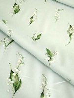 Baumwollbatist -Maiglöckchen Bleu- Designerstoff Batist mit Elasthan