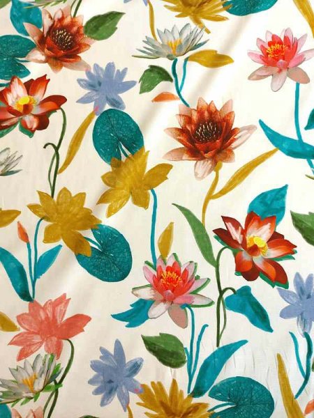 Baumwollstretch Seerosen-Ottoman Italienisches Ripsgewebe