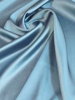 Seidenstretch-Satin BLU POLVERE Seidensatin Italien
