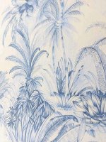 Crepe de Chine -Palmenskizzen- Seidenprint Italien