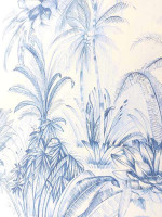 Crepe de Chine -Palmenskizzen- Seidenprint Italien