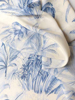 Crepe de Chine -Palmenskizzen- Seidenprint Italien