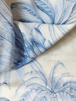 Crepe de Chine -Palmenskizzen- Seidenprint Italien