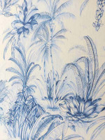 Crepe de Chine -Palmenskizzen- Seidenprint Italien