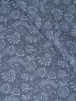 Popeline Baumwollprint -Blaugarten- Blumenmuster Dunkelblau