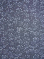 Popeline Baumwollprint -Blaugarten- Blumenmuster Dunkelblau