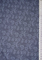 Popeline Baumwollprint -Blaugarten- Blumenmuster Dunkelblau