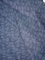 Popeline Baumwollprint -Blaugarten- Blumenmuster Dunkelblau