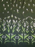 Baumwollsatin Panel -Maiglöckchen Noir-...