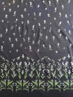 Baumwollsatin Panel -Maiglöckchen Noir- Bordüren Panel Print