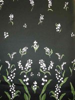 Baumwollsatin Panel -Maiglöckchen Noir- Bordüren Panel Print