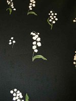 Baumwollsatin Panel -Maiglöckchen Noir- Bordüren Panel Print