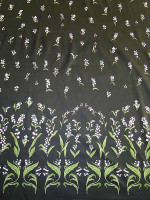 Baumwollsatin Panel -Maiglöckchen Noir- Bordüren Panel Print