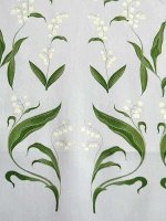 Baumwollsatin Panel -Maiglöckchen Lavendel Pastell- Bordüren Panel 158x148cm