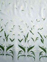 Baumwollsatin Panel -Maiglöckchen Lavendel Pastell- Bordüren Panel 158x148cm