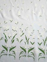 Baumwollsatin Panel -Maiglöckchen Lavendel Pastell-...