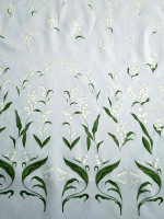 Baumwollsatin Panel -Maiglöckchen Lavendel Pastell- Bordüren Panel Print