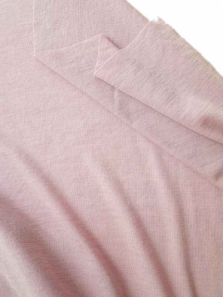 Merinowolle–Seide Interlock Jersey Dusty-Mauve Melange