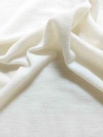 Merinowolle–Seide Interlock Jersey Wollweiß