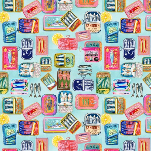 Baumwolljersey -Sardinas Blu- Digitalprint Designed by Stenzo