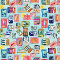 Baumwolljersey -Sardinas Blu- Digitalprint Designed by...