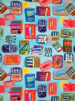 Baumwolljersey -Sardinas Blu- Digitalprint Designed by Stenzo