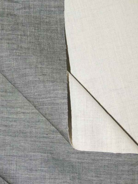 Baumwollbatist Doubleface -Grigio Nuvola- Naturweiß-Graumelange