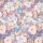 Viskose-Stretchsatin -French Flowers Blu- floraler Aquarellprint in Chalcedonblau