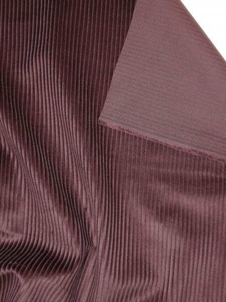 Samtcord -Mahagony-Aubergine- samtig weicher Baumwollcord aus Italien