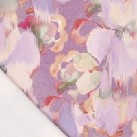Viskose-Stretchsatin -French Flowers Lilac Rosé- Aquarellprint