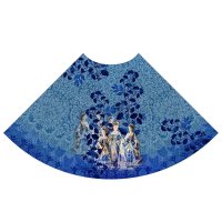 Baumwolljersey Rockpanel "Delfter Bleu" DIY Schnittmuster 150x150