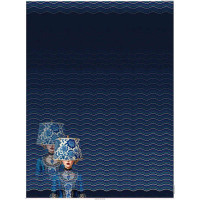 Jersey-Kleiderpanel „Blue Masquerade“- 2-Meter-Panel in Nachtblau
