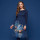 Jersey-Kleiderpanel „Blue Masquerade“- 2-Meter-Panel in Nachtblau