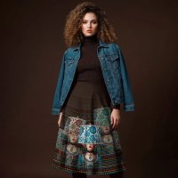 Baumwolljersey Rockpanel „Autumn Masquerade“  DIY Stoff-Schnittmuster 150x150