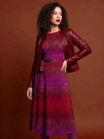 Baumwolljersey "Twilight Red Ornaments " Singlejersey 75cm-rapportweise