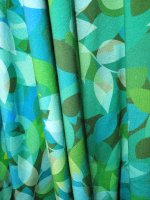 Baumwolljersey „Blätterspiel“ – Grün & Blau Singlejersey