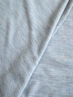 Merinowolle–Seide Interlock Jersey Hellgrau-Melange