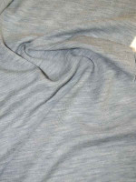 Merinowolle–Seide Interlock Jersey Hellgrau-Melange