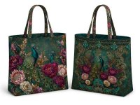 Canvas-Taschenpanel „Pfauenblüten“ – Wendetasche zum Selbernähen