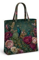 Canvas-Taschenpanel „Pfauenblüten“ – Wendetasche zum Selbernähen