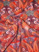 Baumwoll-Blusencord „Paisley Pop“ – Orange & Violett