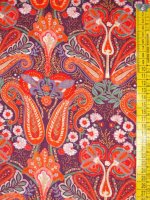Baumwoll-Blusencord „Paisley Pop“ – Orange & Violett